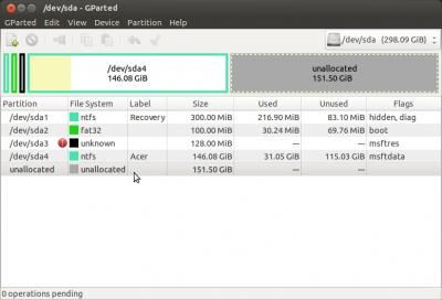 Windows 8 Unallocated Space